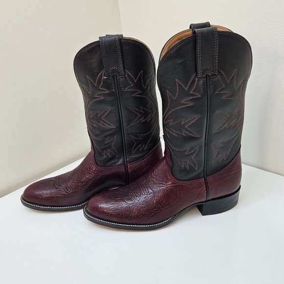 23. Cowboy (girl) Boots Pinto Black Kangaroo. Size 9.5 B. NIB - Picture 4 of 10